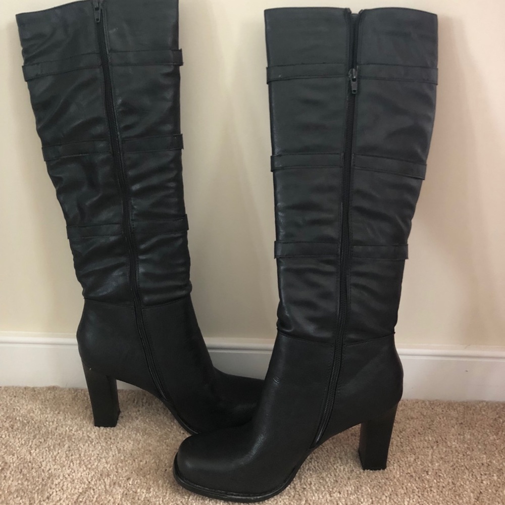 knee high leather boots